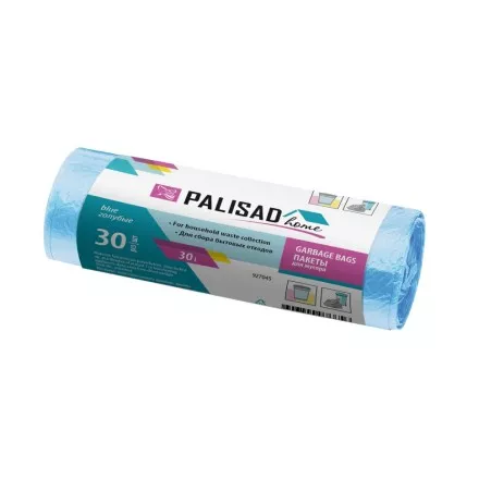 Пакеты для мусора 30 л x 30 шт. голубые, Home Palisad 927045 купить в Ноябрьске