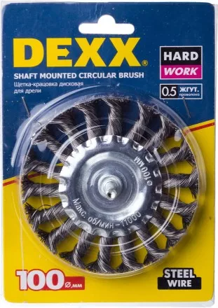 DEXX. Щетка дисковая для дрели, жгутированная стальная проволока 0,5мм, 100мм 35108-100 купить в Ноябрьске
