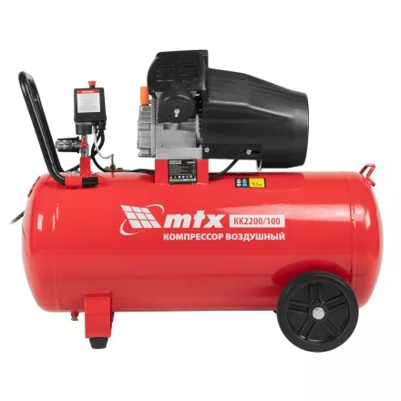 Компрессор воздушный MTX КК-2200/100, 2,2 кВт, 350 л/мин, 100 л, прямой привод, масляный купить в Ноябрьске