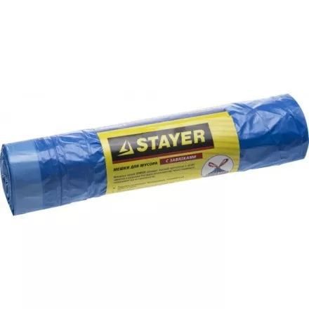 Мешки для мусора STAYER &quot;Comfort&quot; завязками, голубые, 30л, 20шт 39155-30 купить в Ноябрьске