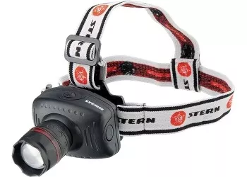 Фонарь наголовный с возможностью зумирования луча, светодиодный, 1 super Led, 3хААА, Stern 90565 купить в Ноябрьске