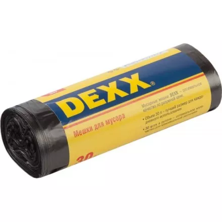 Мешки для мусора DEXX, черные, 30л, 30шт 39150-30 купить в Ноябрьске