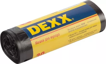 Мешки для мусора DEXX, черные, 30л, 30шт 39150-30 купить в Ноябрьске