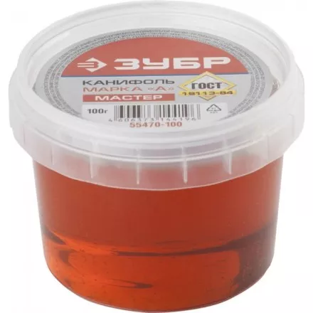 Канифоль ЗУБР для паяльных работ, пластиковая банка, 100г 55470-100 купить в Ноябрьске