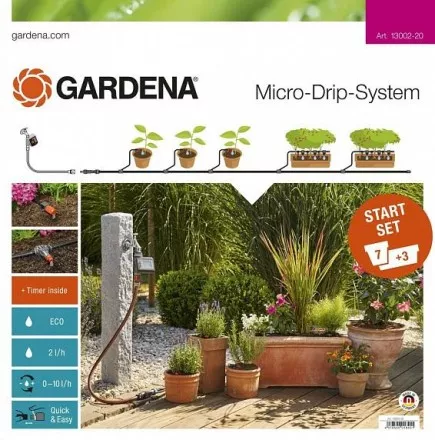 Комплект микрокапельного полива базовый с таймером GARDENA купить в Ноябрьске