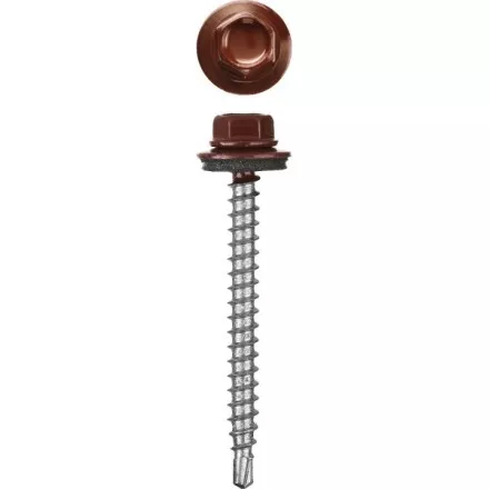 Саморезы СКМ кровельные, RAL 3005 темно-красный, 19 x 5.5 мм, 2 500 шт, для металлических конструкций, STAYER 30300-55-019-3005 купить в Ноябрьске