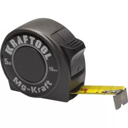 Рулетка KRAFTOOL &quot;MG-Kraft&quot;, особопроч корпус, Mg сплав, нейлон покрытие, суперкомпакт размер, 5м/19м 34129-05-19 купить в Ноябрьске