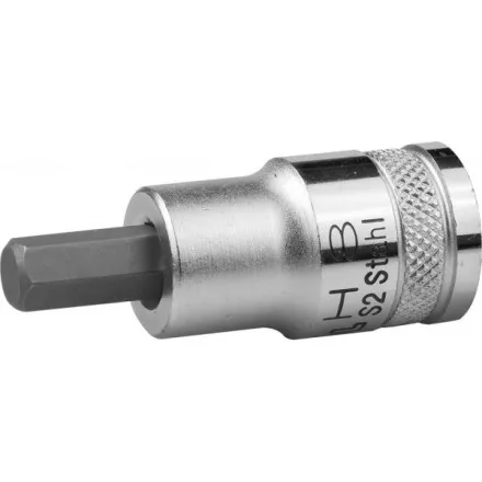 Торцовая бита-головка KRAFTOOL &quot;INDUSTRIE QUALITAT&quot;, материал S2, HEX, сатинированная, 1/2&quot;, H8 27908-08_z01 купить в Ноябрьске