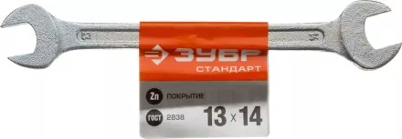 Ключ рожковый гаечный ЗУБР &quot;СТАНДАРТ&quot;, оцинкованный, 13х14мм 27115-13-14 купить в Ноябрьске