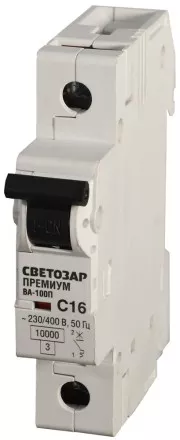 Выключатель автоматический СВЕТОЗАР &quot;ПРЕМИУМ&quot; 1-полюсный, 50 A, &quot;C&quot;, откл. сп. 10 кА, 230 / 400 В SV-49031-50-C купить в Ноябрьске