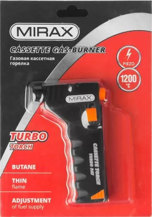 Горелка газовая кассетная MIRAX, с пьезоподжигом, 1200С 55575 купить в Ноябрьске