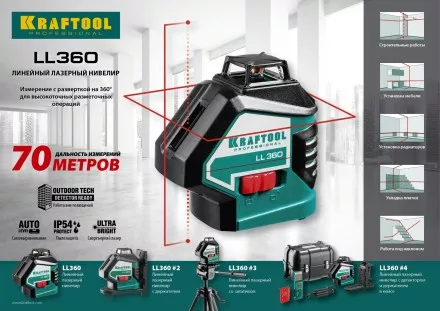 Нивелиры лазерные LL-360, 360 град, 20/70м, IP54 34645 купить в Ноябрьске