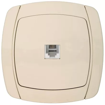 Розетка СВЕТОЗАР &quot;CITY LIGHT&quot; телефонная одинарная в сборе, цвет бежевый SV-54217-B купить в Ноябрьске