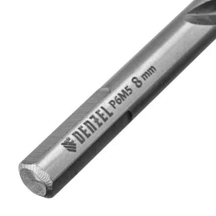 Сверло спиральное по металлу Denzel 8 x 117 мм, Р6М5, Golden Tip, 718239 купить в Ноябрьске