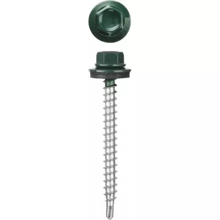 Саморезы СКМ кровельные, RAL 6005 зеленый насыщенный, 19 x 5.5 мм, 2 500 шт, для металлических конструкций, STAYER 30300-55-019-6005 купить в Ноябрьске