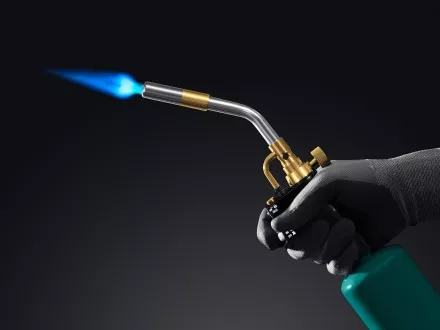 Blue Fire  KF-9000  горелка для МАПП / MAPP газа,  с пъезоподжигом,  на баллон c резьбовым соединением US 1, 2000°C 55510 купить в Ноябрьске