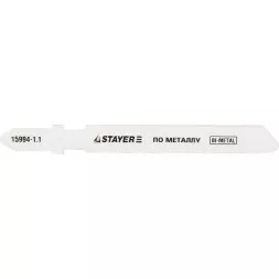 Полотна STAYER &quot;PROFI&quot;, T118GF, для эл/лобзика, Bi-Metall, по металлу (0,5-1,5мм), EU-хвост., шаг 1,1мм, 50мм, 2шт 15994-1.1_z01