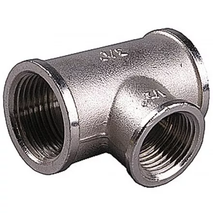 Тройник GENERAL FITTINGS переходной, никелированная латунь, г/г/г, 1&quot;-1/2&quot;-1&quot; 51060-1-1/2-1 купить в Ноябрьске