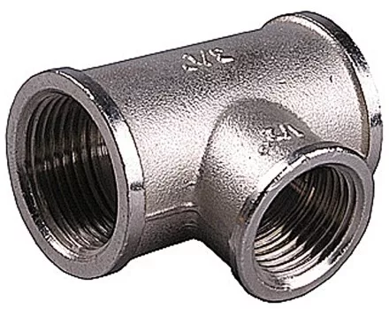 Тройник GENERAL FITTINGS переходной, никелированная латунь, г/г/г, 1&quot;-1/2&quot;-1&quot; 51060-1-1/2-1 купить в Ноябрьске