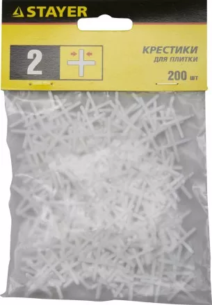 Крестики для кафеля, 2мм, STAYER 3380-2, 200шт 3380-2 купить в Ноябрьске