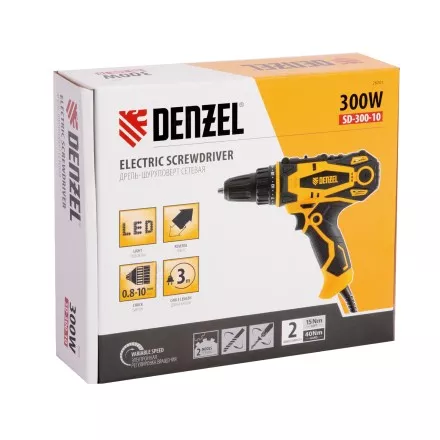 Дрель-шуруповерт сетевая SD-300-10// Denzel 26201 купить в Ноябрьске