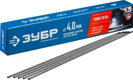 ЗУБР Д 4.0 х 450 мм, 5 кг в коробке, УОНИ 13/55 с основным покрытием, электрод сварочный, Профессионал (40025-4.0) купить в Ноябрьске