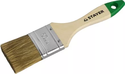 Кисть плоская STAYER &quot;LASUR-STANDARD&quot;, смешанная (натуральная и искусственная) щетина, деревянная ручка, 50мм 01031-50 купить в Ноябрьске