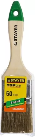 Кисть плоская STAYER &quot;LASUR-STANDARD&quot;, смешанная (натуральная и искусственная) щетина, деревянная ручка, 50мм 01031-50 купить в Ноябрьске