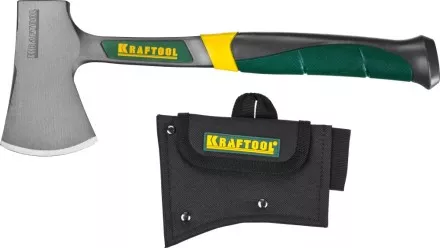 Топорик KRAFTOOL туристический цельнокованый с трехкомпонентной рукояткой, в чехле, 0,6 кг 20645-06 купить в Ноябрьске