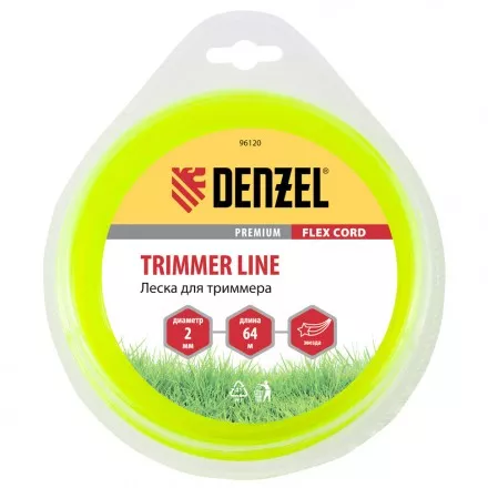 Леска для триммера звезда 2 мм х 64 м блистер Flex cord Denzel 96120 купить в Ноябрьске