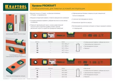 Уровень KRAFTOOL &quot;KRAFT-MAX&quot; магнитный, особо усилен, 2 ампулы, 2 фрезерованные базовые поверхности, 60см 34575-060 купить в Ноябрьске