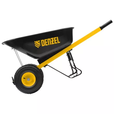 Тачка строительная Denzel 69000, усиленная, объем 140 л, 250 кг, двухколесная, колесо 15х6.00-6 купить в Ноябрьске