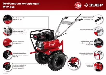 Мотоблок бензиновый усиленный МТУ-450 серия МАСТЕР купить в Ноябрьске