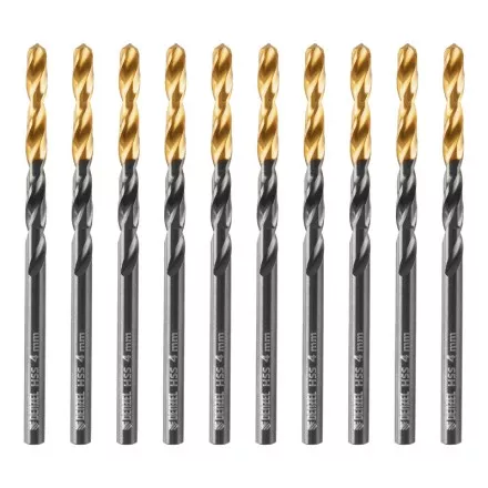 Сверло по металлу, 4 мм, HSS-Tin, Golden Tip, 10 шт. Denzel 717209 купить в Ноябрьске