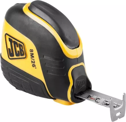 Рулетка JCB, автостоп, двусторонняя шкала, двухкомпонентный корпус, 8м JMS004 купить в Ноябрьске