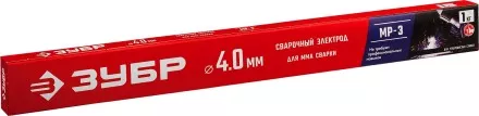 ЗУБР Д 4.0 х 450 мм, 1 кг в коробке, МР-3 рутиловый, электрод сварочный (40011-4.0) купить в Ноябрьске
