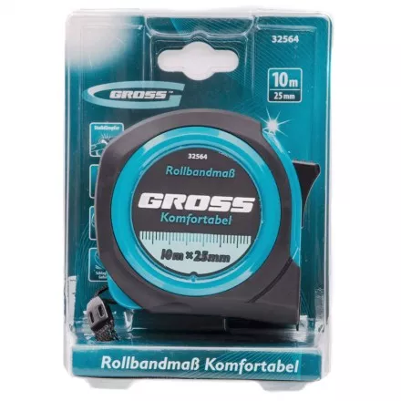 Рулетка Komfortabel 10 м х 25 мм обрезиненный корпус Gross 32564 купить в Ноябрьске