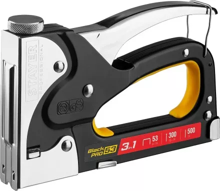 Степлер для скоб &quot;BlackPro 53&quot; 3-в-1: тип 53 (4-14 мм) / 300 (10-14 мм) / 500 (14 мм), STAYER Professional 31507 купить в Ноябрьске