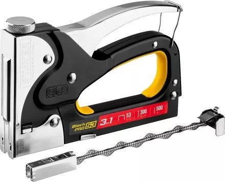Степлер для скоб &quot;BlackPro 53&quot; 3-в-1: тип 53 (4-14 мм) / 300 (10-14 мм) / 500 (14 мм), STAYER Professional 31507 купить в Ноябрьске
