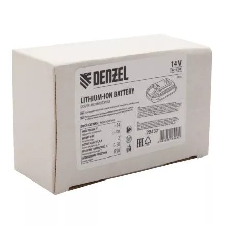 Батарея аккумуляторная Denzel IB-14-2.0, Li-Ion, 14 В, 2.0 А/ч 28432 купить в Ноябрьске