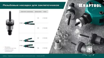 Резьбовые заклепочники двуручные KRAFTOOL NUT-12 31183-M6 купить в Ноябрьске