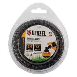 Леска для триммера двухкомпонентная эллипс 2,4мм х 15м, блистер EXTRA CORD, Denzel 96248