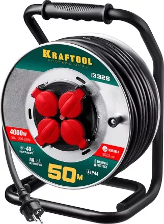 Силовые удлинители на стальной катушке  HEAVY DUTY 4.0, кабель КГ 3х2,5 кв мм 55086-50 купить в Ноябрьске