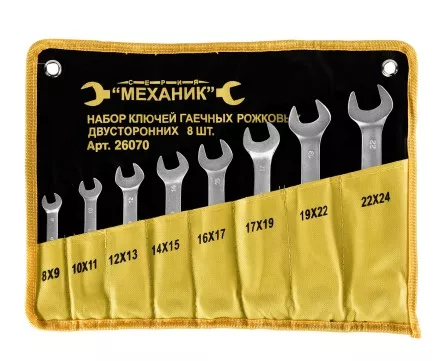 Набор ключей рожковых 8шт чехол Энкор 26070 купить в Ноябрьске