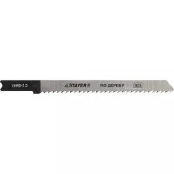 Полотна STAYER &quot;PROFI&quot;, U101B, для эл/лобзика, HCS, по дереву, ДСП, ДВП, US-хвост., шаг 2,5мм, 75мм, 2шт 15995-2.5_z01