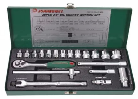 Набор головок торцевых 3/8&quot;DR 6-23мм 20предметов S04Н3120S Jonnesway 47201 купить в Ноябрьске