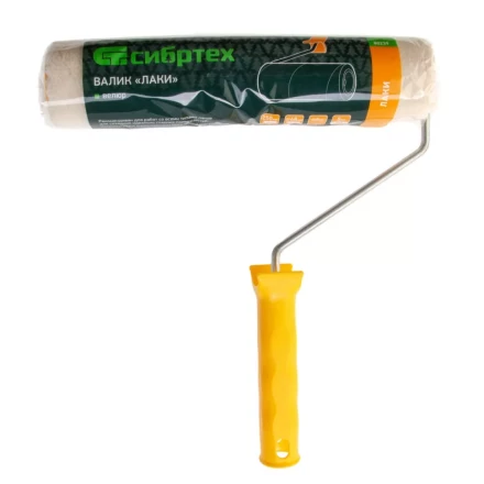 Валик &quot;Лаки&quot;, 250 мм, ворс 5 мм, D - 48 мм, D ручки - 6 мм, велюр Сибртех 80239 купить в Ноябрьске