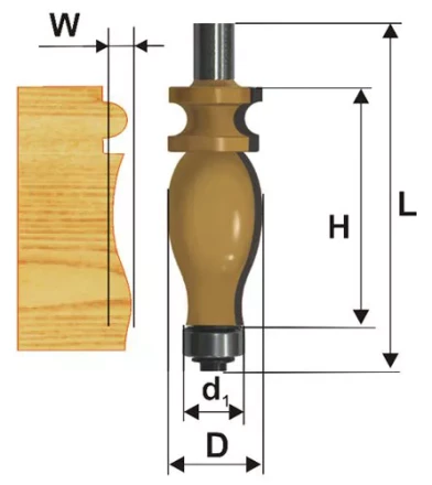 Фреза кромочная фигурная Ф25,4Х42,9 мм хвостовик 12 мм Энкор 46414 купить в Ноябрьске