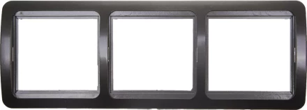 Панель СВЕТОЗАР &quot;ГАММА&quot; накладная, горизонтальная, цвет темно-серый металлик, 3 гнезда SV-54148-DM купить в Ноябрьске