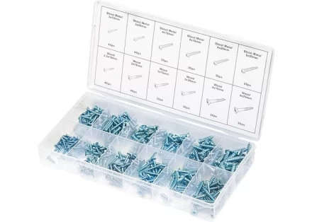 Набор саморезов по дереву и металлу 360 предметов СИБРТЕХ 47618 купить в Ноябрьске